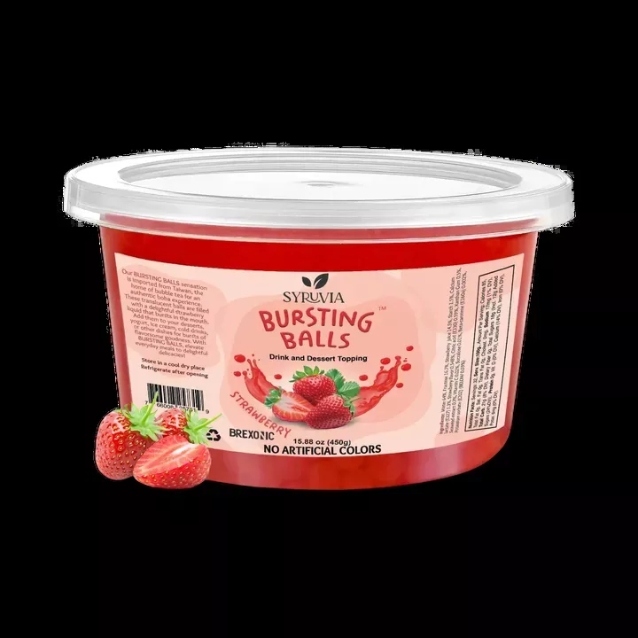 1 LB Strawberry Flavored Popping Boba