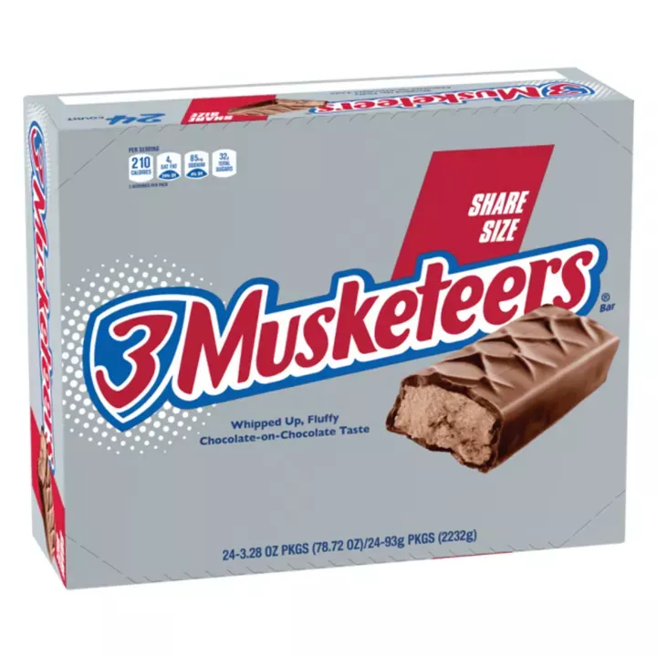 3 Musketeers Share Size Bars 3.28oz - 24ct