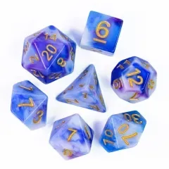 4-Color Brushed (Blue & White) 7-Die Set