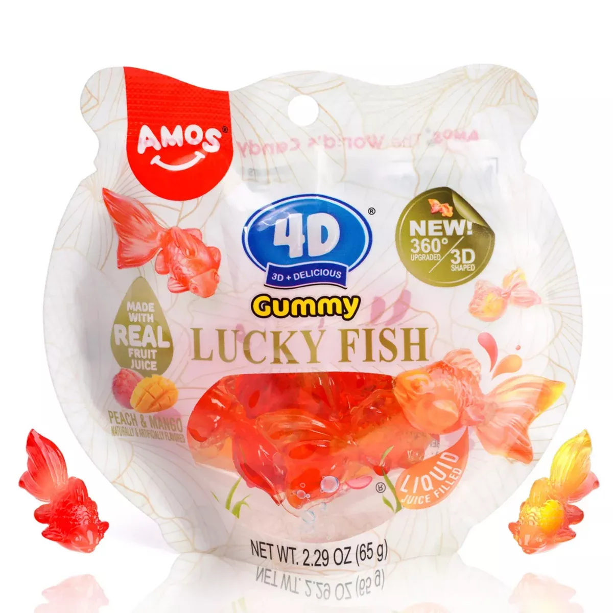 4D Lucky Gummy Fish 3.95oz Peg Bag