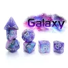 Aether Dice - "Galaxy" - Purple, Black and Nebula Sparkle - 7pc Set
