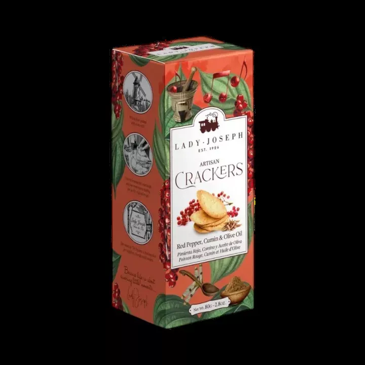 Artisan Vegan Crackers with Red Pepper, Cumin and Olive Oil