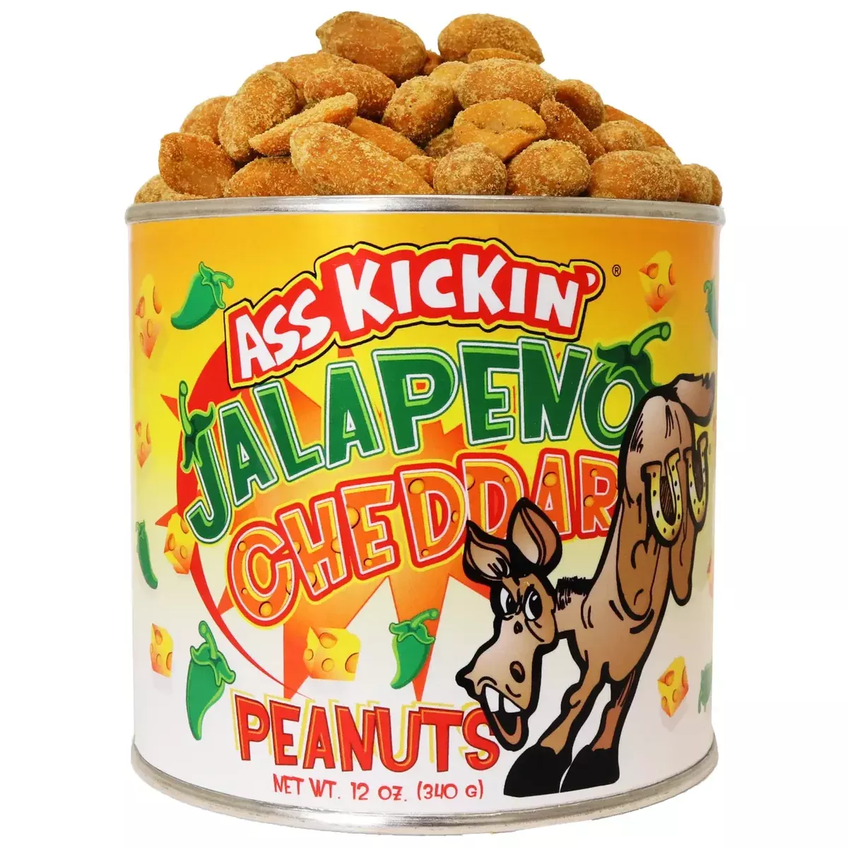Ass Kickin’ Jalapeno Cheddar Peanuts 12oz Tub