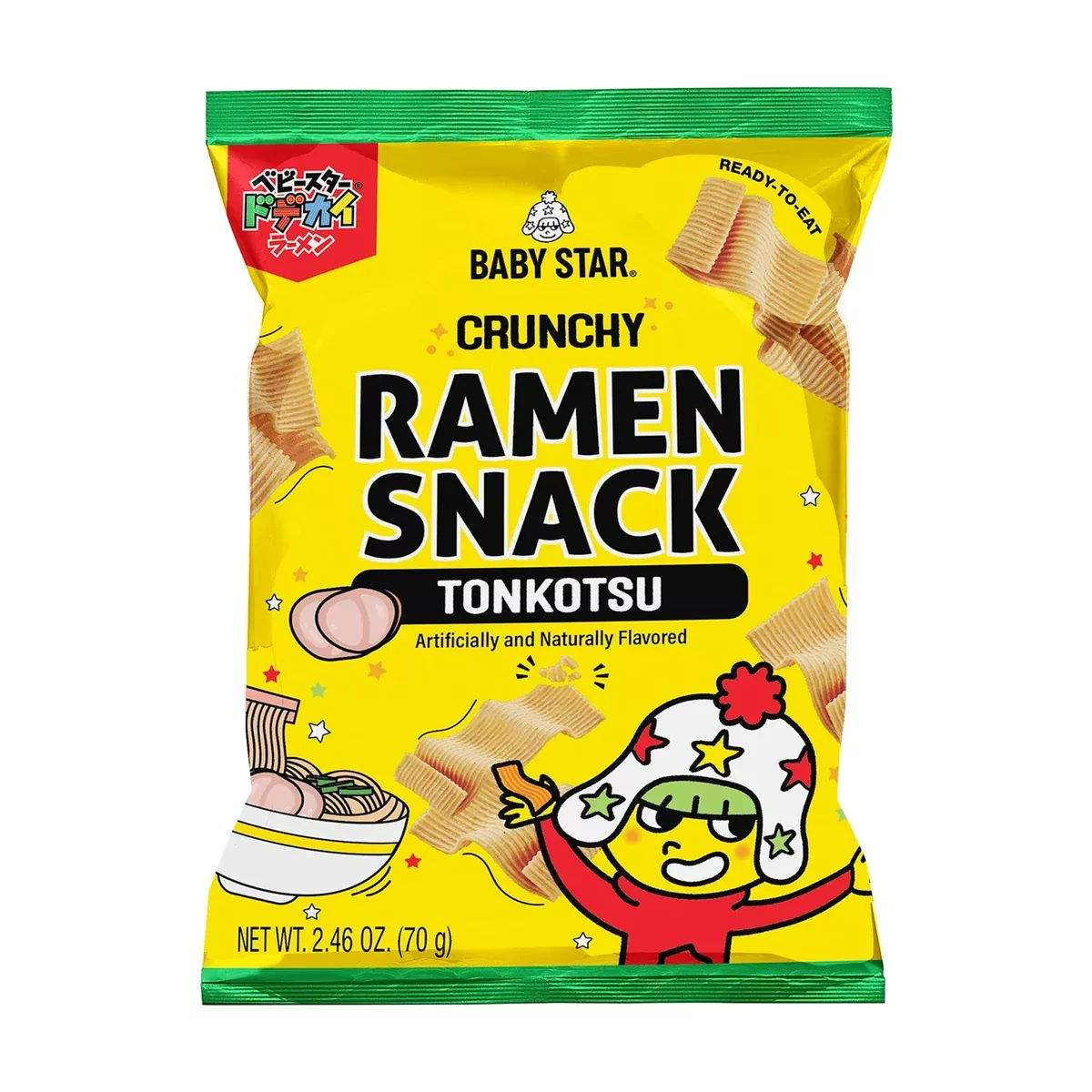 Baby Star Crunchy Ramen Snack Tonkotsu (Pork) - 6oz Bag