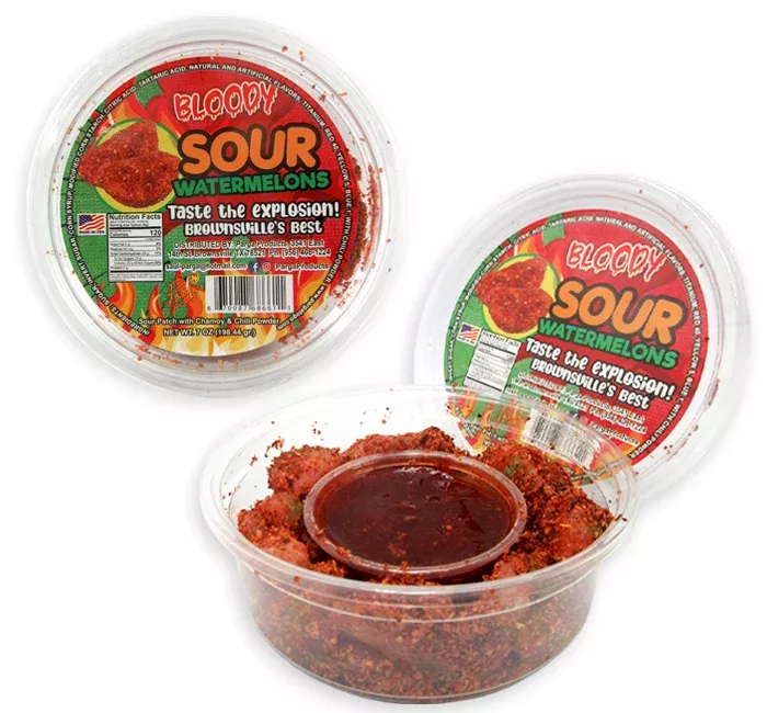 Bloody Sour Gummies (Sour Patch Watermelon) - 7oz Tub