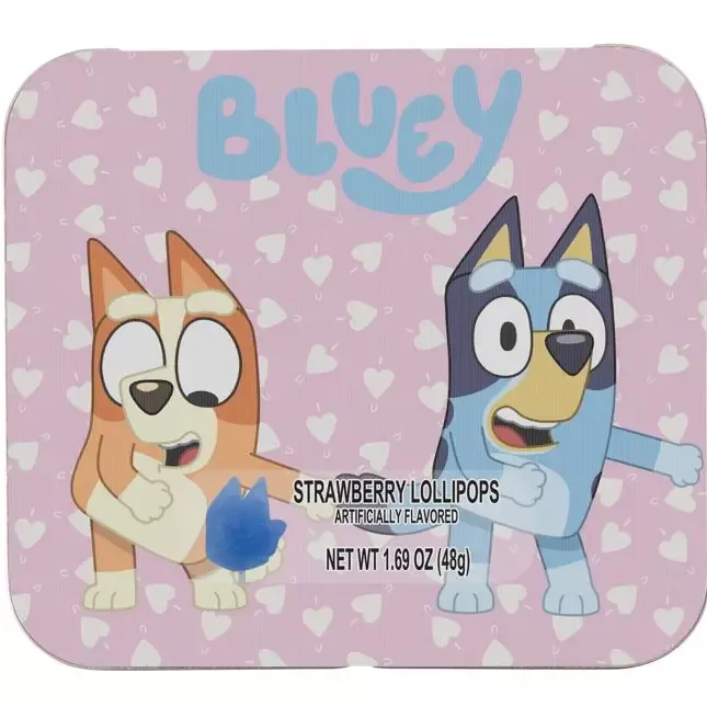 Bluey Square Tin With Lollipops 1.69oz (SNG8)