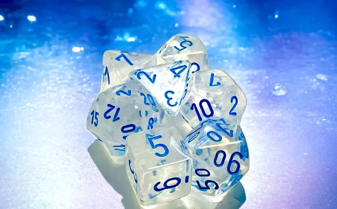Borealis Icicle/Light Blue Luminary 7-Dice Set (OOS)