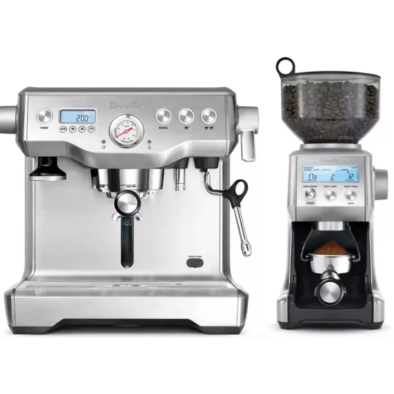 Breville Dynamic Duo | Coffee Machine + Grinder | Brushed Stainless Steel | BEP920BSS