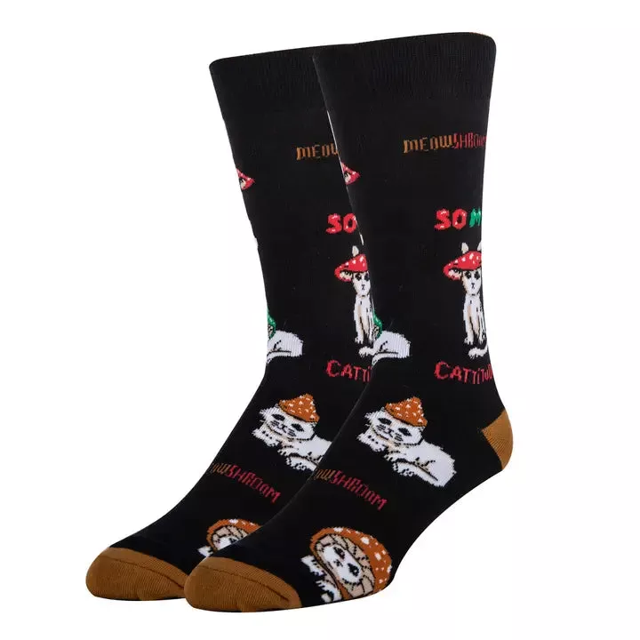 Cattitude - Men's Novelty Cotton Crew Socks