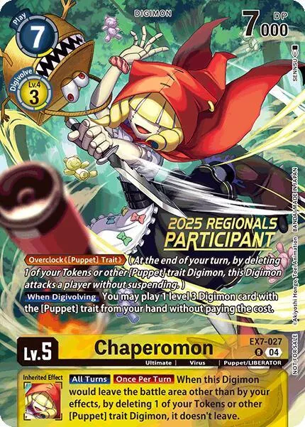 Chaperomon (2025 Regionals Participant) - Digimon LIBERATOR - EX7-027