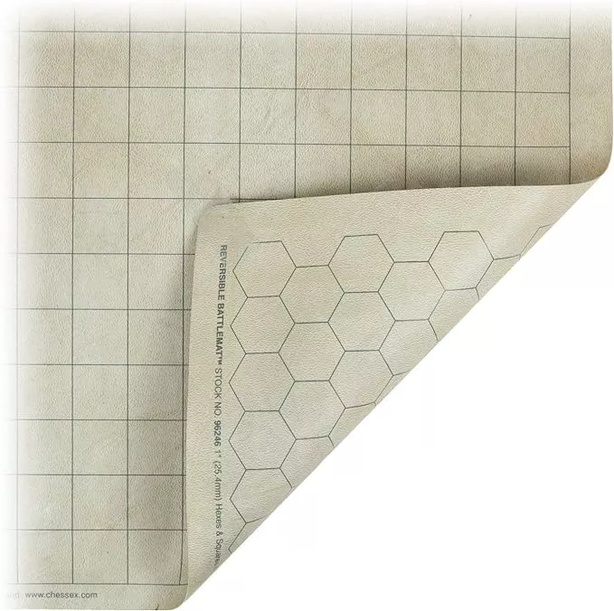 Chessex - Reversible Battlemat 1" Squares & 1" Hexes