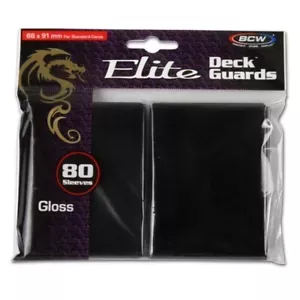 Elite Deck Guards: 80-Pack Black Gloss Sleeves
