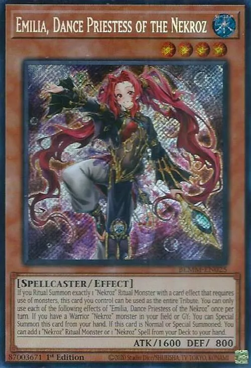 Emilia, Dance Priestess of the Nekroz (Secret Rare) (1st Edition) BLMM-EN025 - Battles of Legend: Monster Mayhem - BLMM-EN025