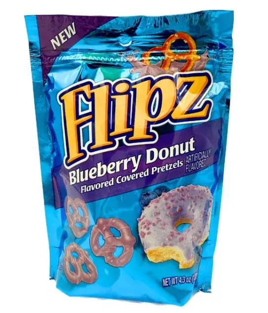 Flipz Blueberry Donut Pretzels 4.3oz Peg Bag