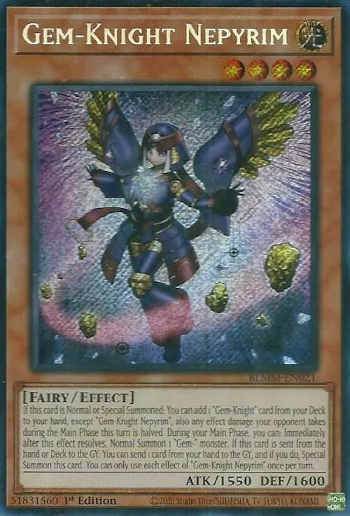 Gem-Knight Nepyrim - (1st Edition) (Secret Rare) - Battles of Legend: Monster Mayhem - BLMM-EN021
