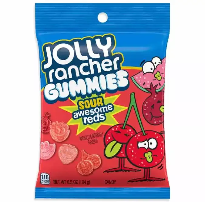 Jolly Rancher Sour Awesome Reds 6.5oz Peg Bag