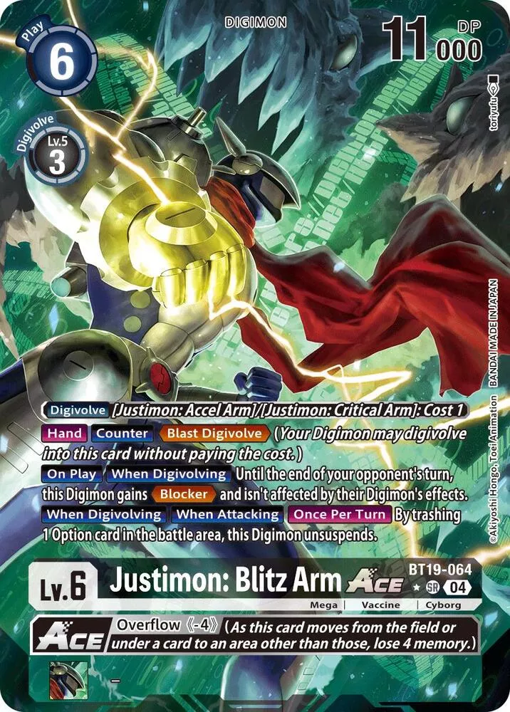 Justimon: Blitz Arm ACE (Alternate Art) - Release Special Booster 2.5 - BT19-064