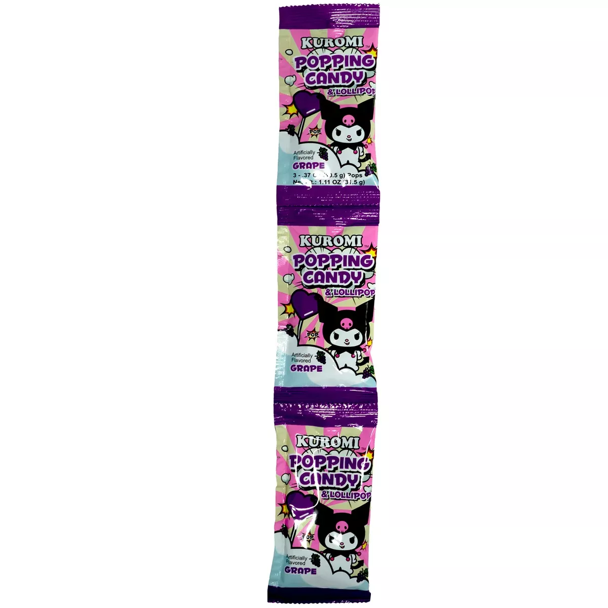 Kuromi Popping Candy & Lollipop Grape Flavor 31g