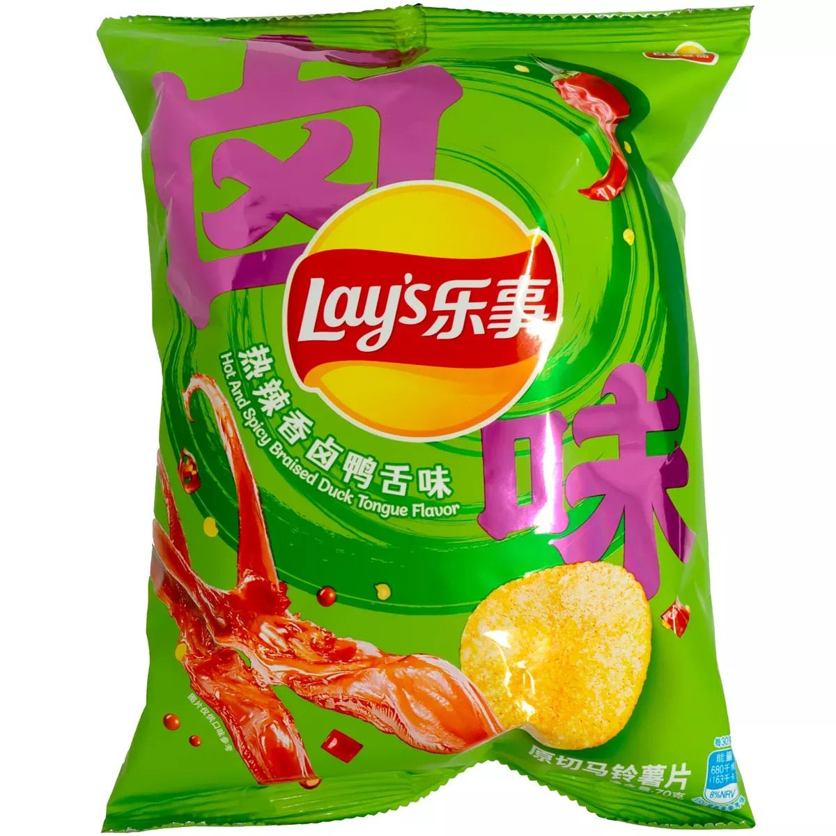 Lay's Hot and Spicy Duck Tongue Flavored Asian Chips 70g