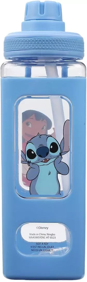 Lilo & Stitch 24 Oz Blue Square Plastic Water Bottle (DISC)