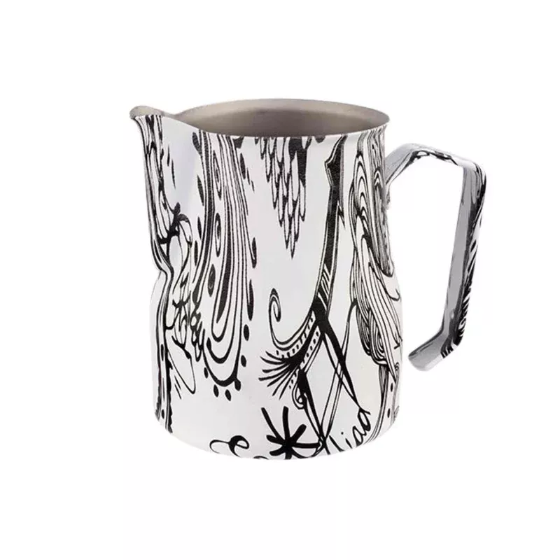 Motta Black White Milk Foaming Jug - Stainless Steel - 500ml