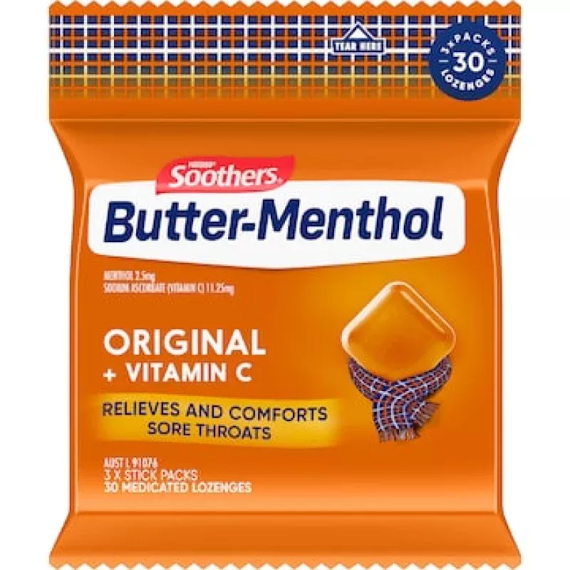 Nestle Soothers Butter-Menthol Throat Lozenge 3 pack