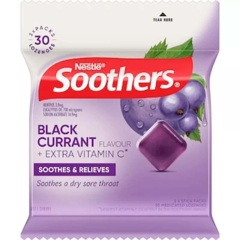 Nestle Soothers Throat Lozenges Blackcurrant 30 Pack