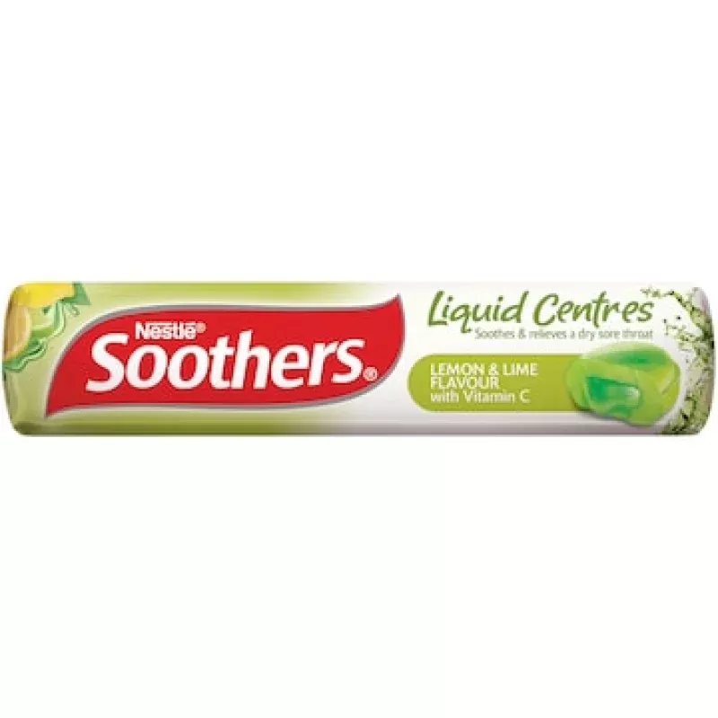Nestle Soothers Throat Lozenges Liquid Centre Lemon Lime 10 Pack