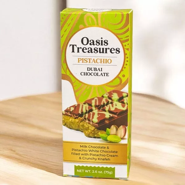 Oasis Treasures Dubai Chocolate Bar Pistachio - 75g (SNG24)