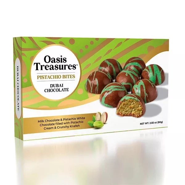 Oasis Treasures Dubai Chocolate Pistachio Bites - 80g (SNG10)