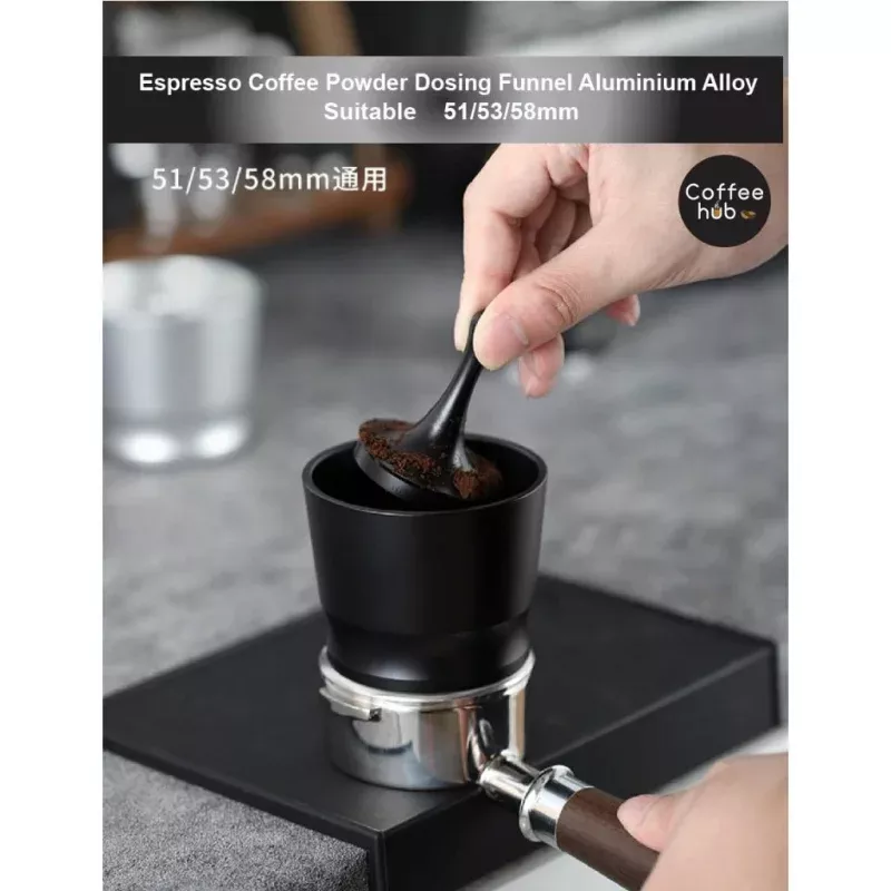 ( Ready Stock ) 51/53/58mm Coffee Dosing Funnel Cup Espresso Machine Grinder Powder Aluminium Alloy