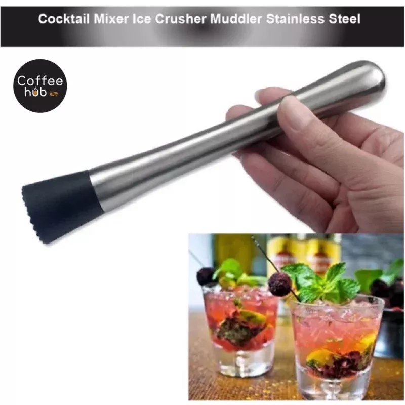 (Ready Stock)Cocktail Ice Hammer Crusher Muddler Swizzle Stick Stainless Steel DIY Drink Bartender Tool-02