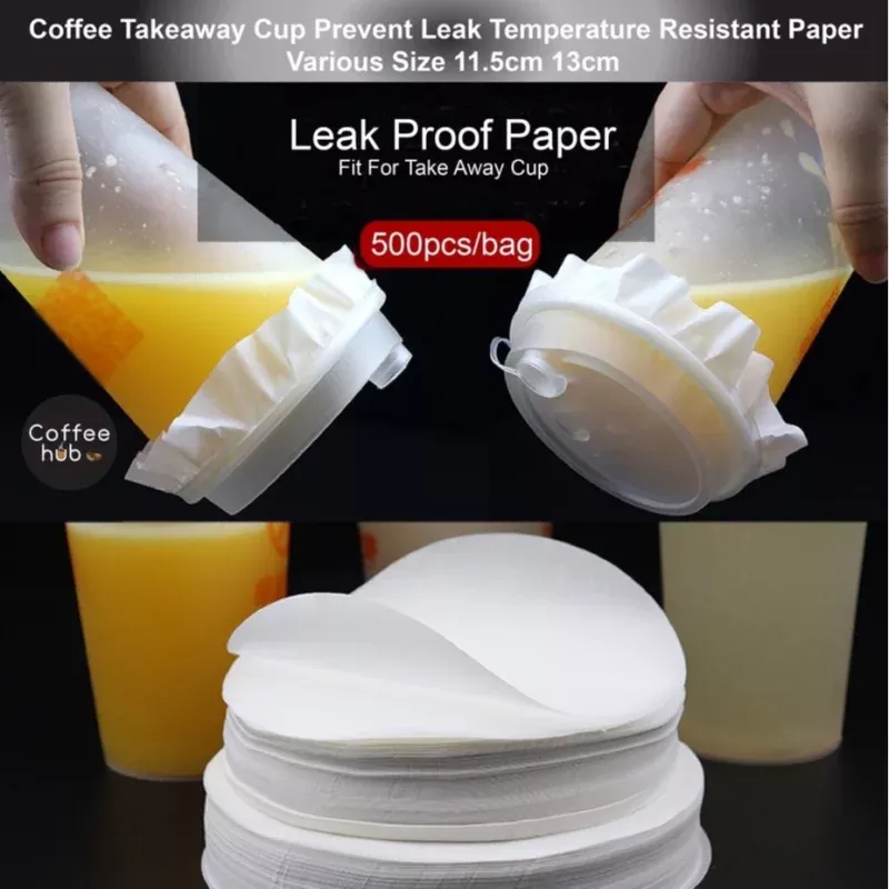 (Ready Stock)Coffee Cup Prevent Drip Leakage Temperature Resistant Paper Sheet For Takeaway Various Size 11.5cm 13cm