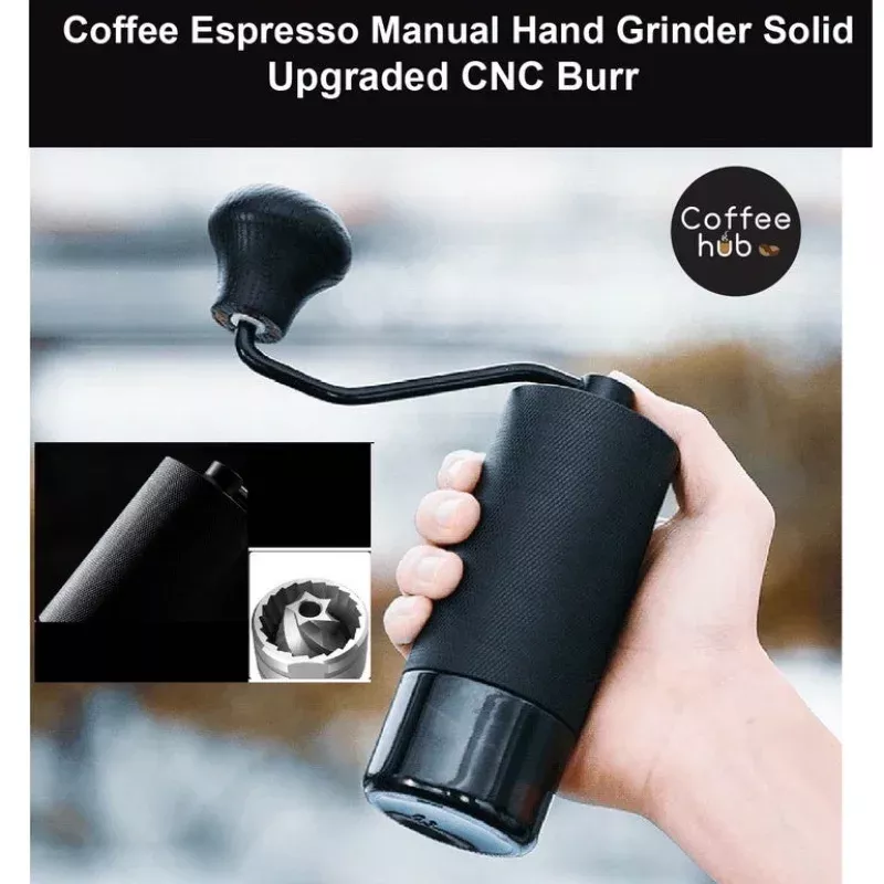 (READY STOCK)Coffee Espresso Hand Grinder Manual Chestnut Design Upgrade High Quality Solid CNC Burr 6 Stars