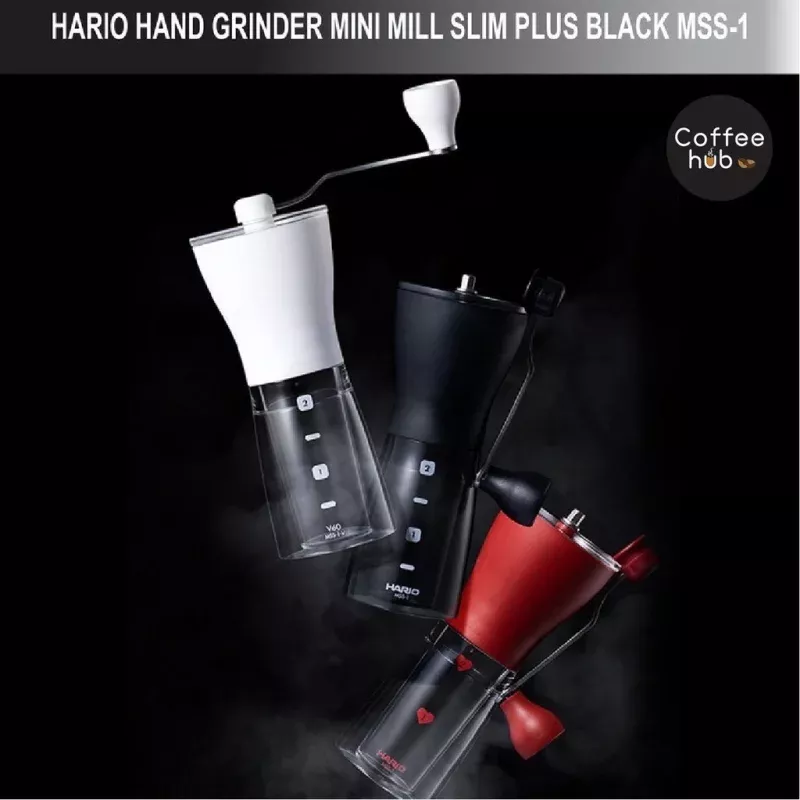 (Ready Stock) Coffee Espresso Hario Mini Mill Slim Plus Black Hand Grinder MSS-1