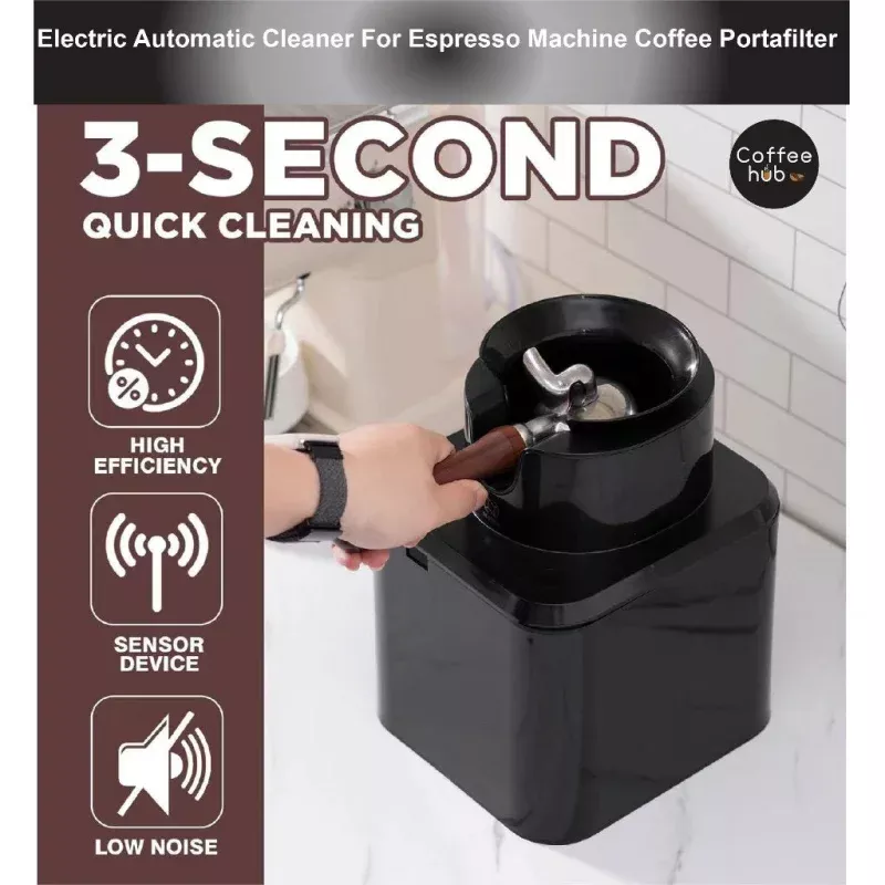(Ready Stock) Electric Knock Box Coffee Ground Portafilter Auto Cleaner-02