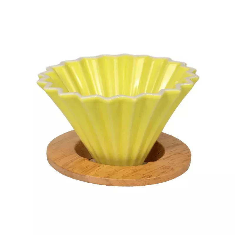 Rippled Dripper with Wood Stand