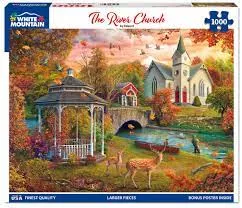 The River Church (1891pz) - 1000 Piece Jigsaw Puzzle (DISC)