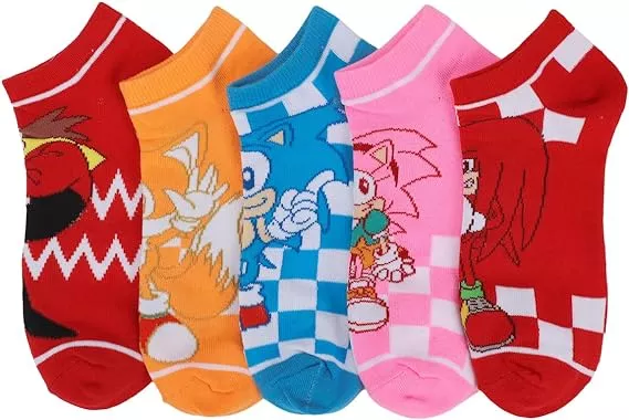 Sonic The Hedgehog Characters Women's 5-Pair Ankle Socks (OOS)
