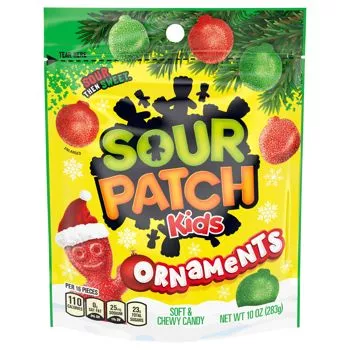 Sour Patch Kids Festive Ornaments Shapes - 10oz Peg Bag (SNG12)