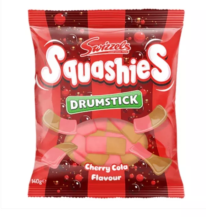 Squashies Cherry Cola Drumsticks - 140g Peg Bag