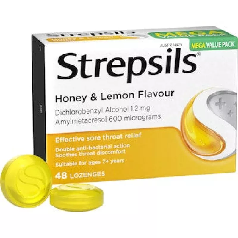 Strepsils Soothing Sore Throat Lozenges Honey & Lemon 48 pack