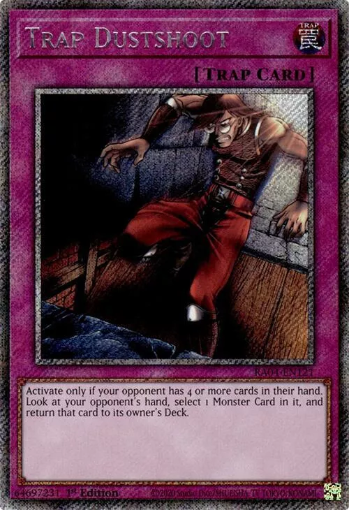 Trap Dustshoot - (1st Edition)(Platinum Secret Rare) - Quarter Century Stampede - RA04-EN121