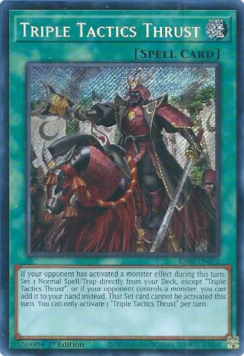 Triple Tactics Thrust (1st Edition) (Secret Rare) - Quarter Century Bonanza - #RA03-EN072