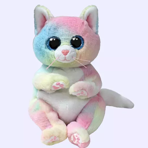 Ty Plush Beanie Bellies: Jenni, Rainbow Cat Small (SNG6)