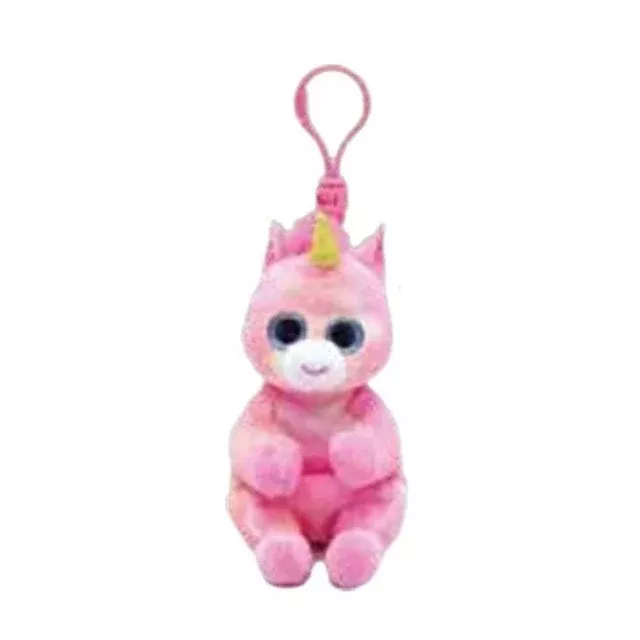 Ty Plush Beanie Bellies: Skylar, Pink and Orange Unicorn Clip (SNG6)