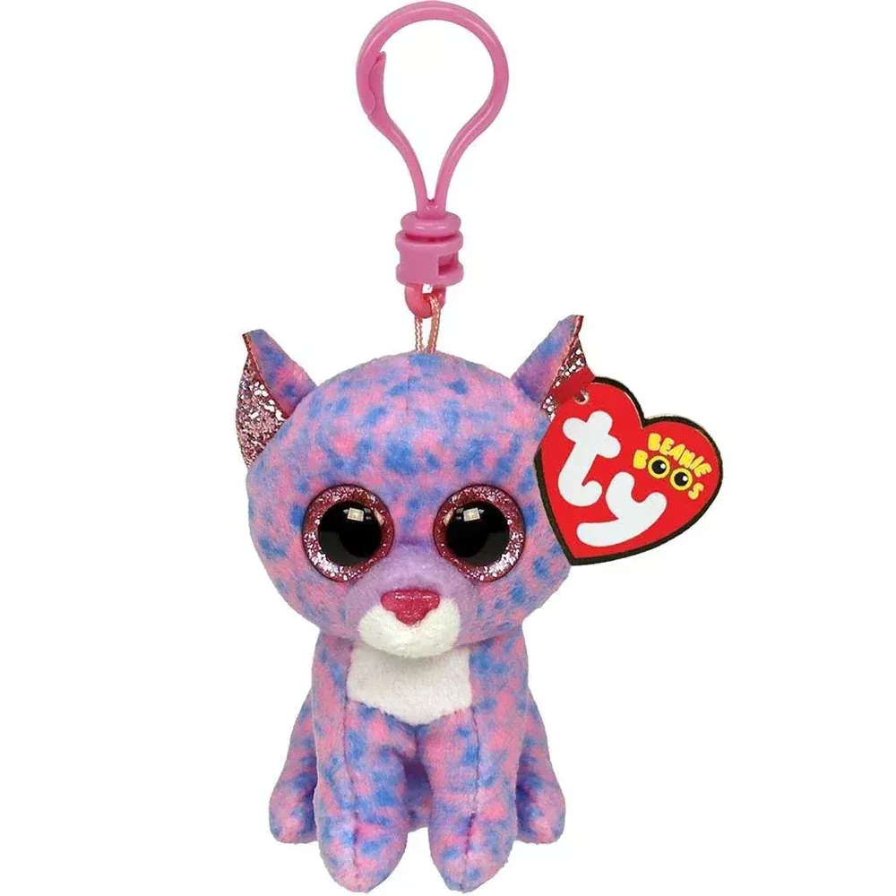 Ty Plush Beanie Boos: Cassidy, Lavender Cat Clip (SNG6)