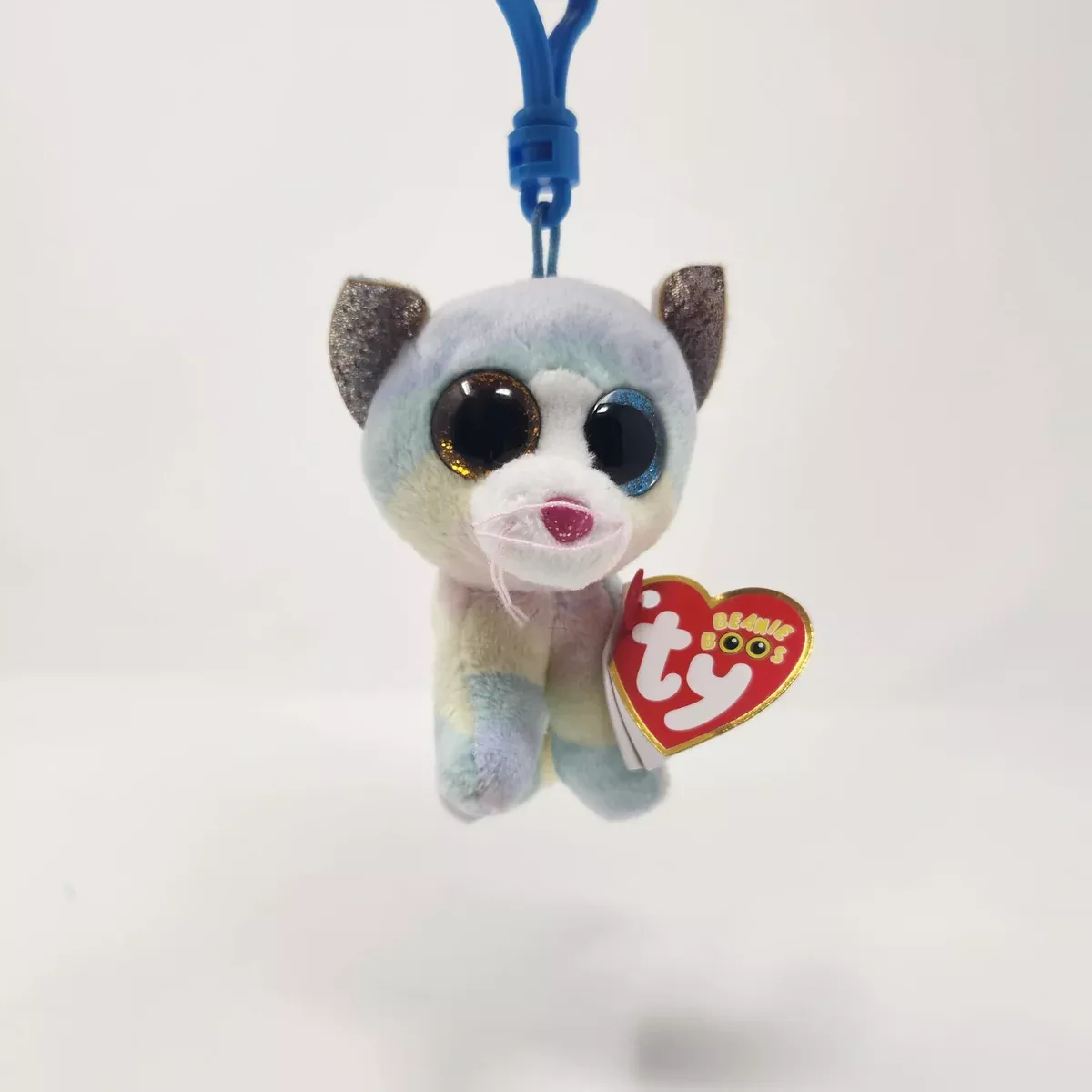 Ty Plush Beanie Boos: Heather, Pastel Cat Clip (SNG6)