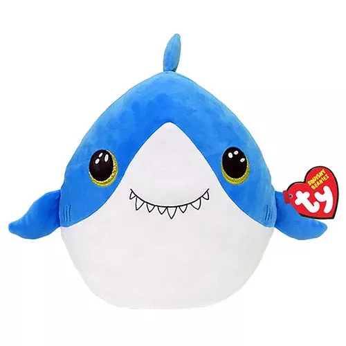 Ty Plush Squish-A-Boos: Finsley, Blue Shark Medium