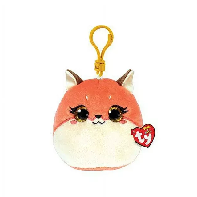 Ty Plush Squish-a-Boos: Roxie, Pink Fox Clip (SNG6) (DISC)